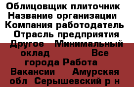 Облицовщик-плиточник › Название организации ­ Компания-работодатель › Отрасль предприятия ­ Другое › Минимальный оклад ­ 25 000 - Все города Работа » Вакансии   . Амурская обл.,Серышевский р-н